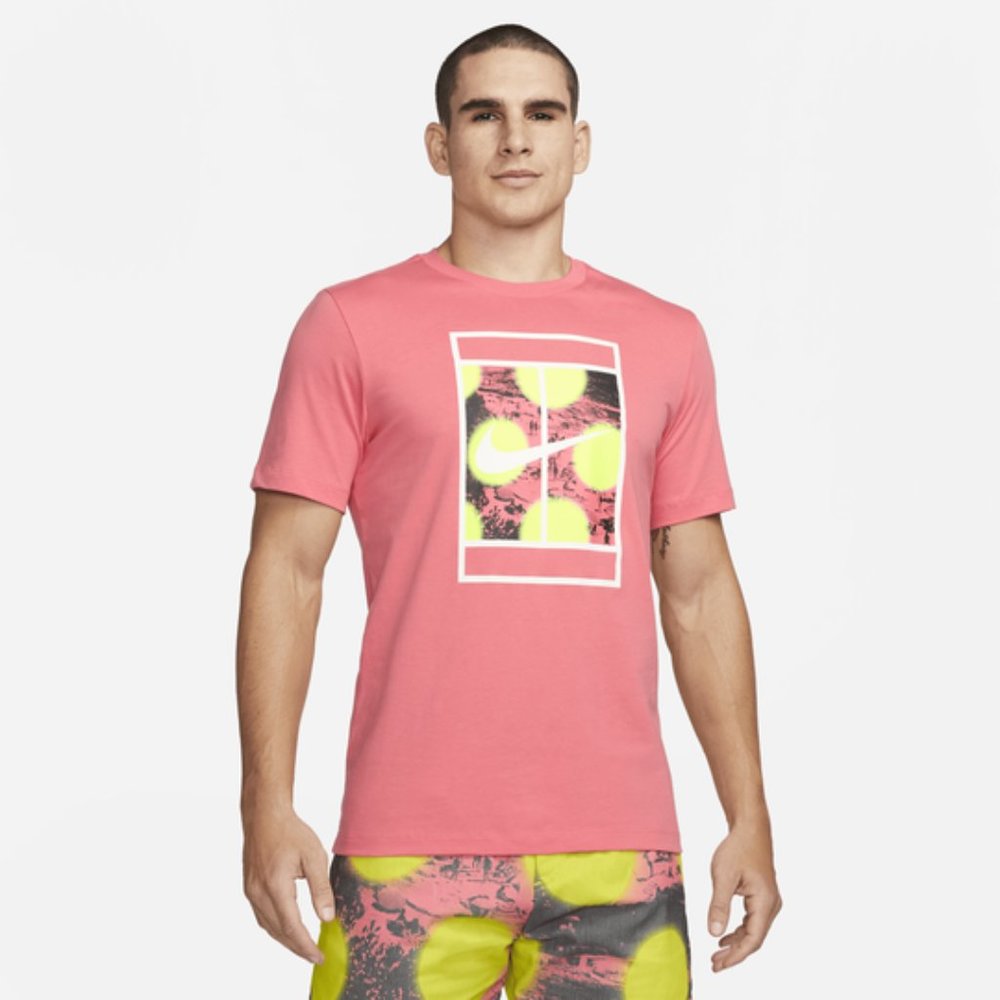 NWT Nike Court Men's Tennis T-Shirt Size Small Coral
